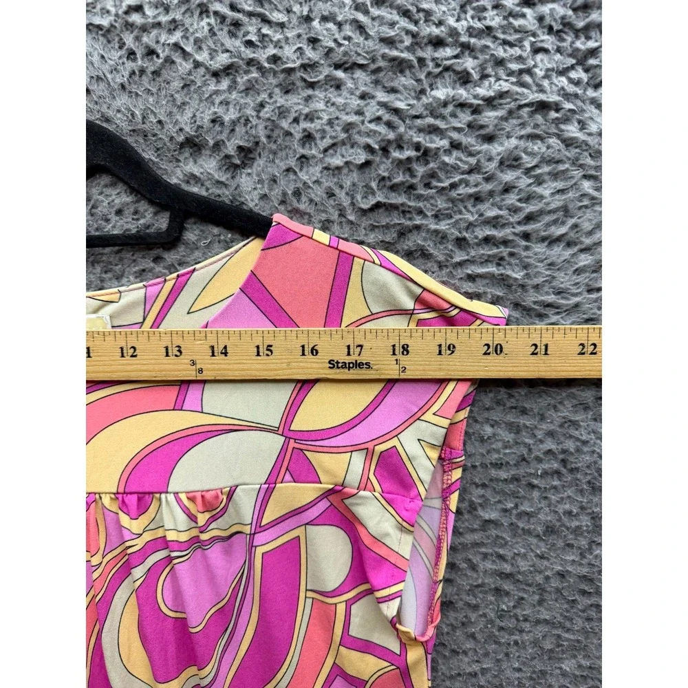Michael Kors Abstract Print Jersey Cap Sleeve Shift Dress Multicolor Size S
